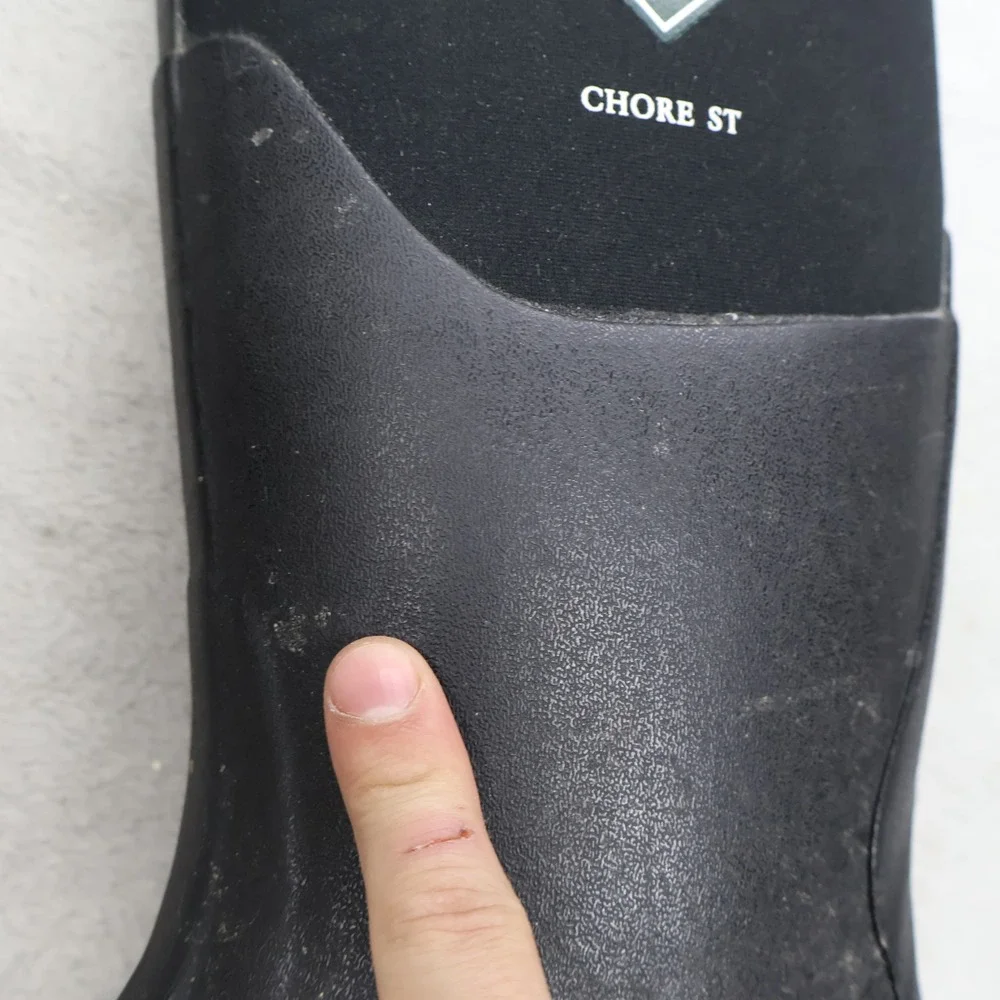 Muck Men 6M Rain Boots Black Rubber Chore Tall Steel Toe Work Waterproof Utility